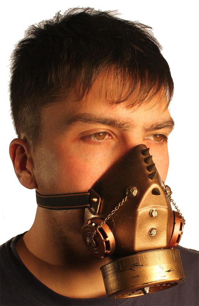 Steampunk Gas Mask Respirator with Single Cartridge