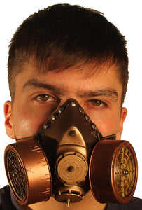 Steampunk Gas Mask Respirator with Dual Cartridges