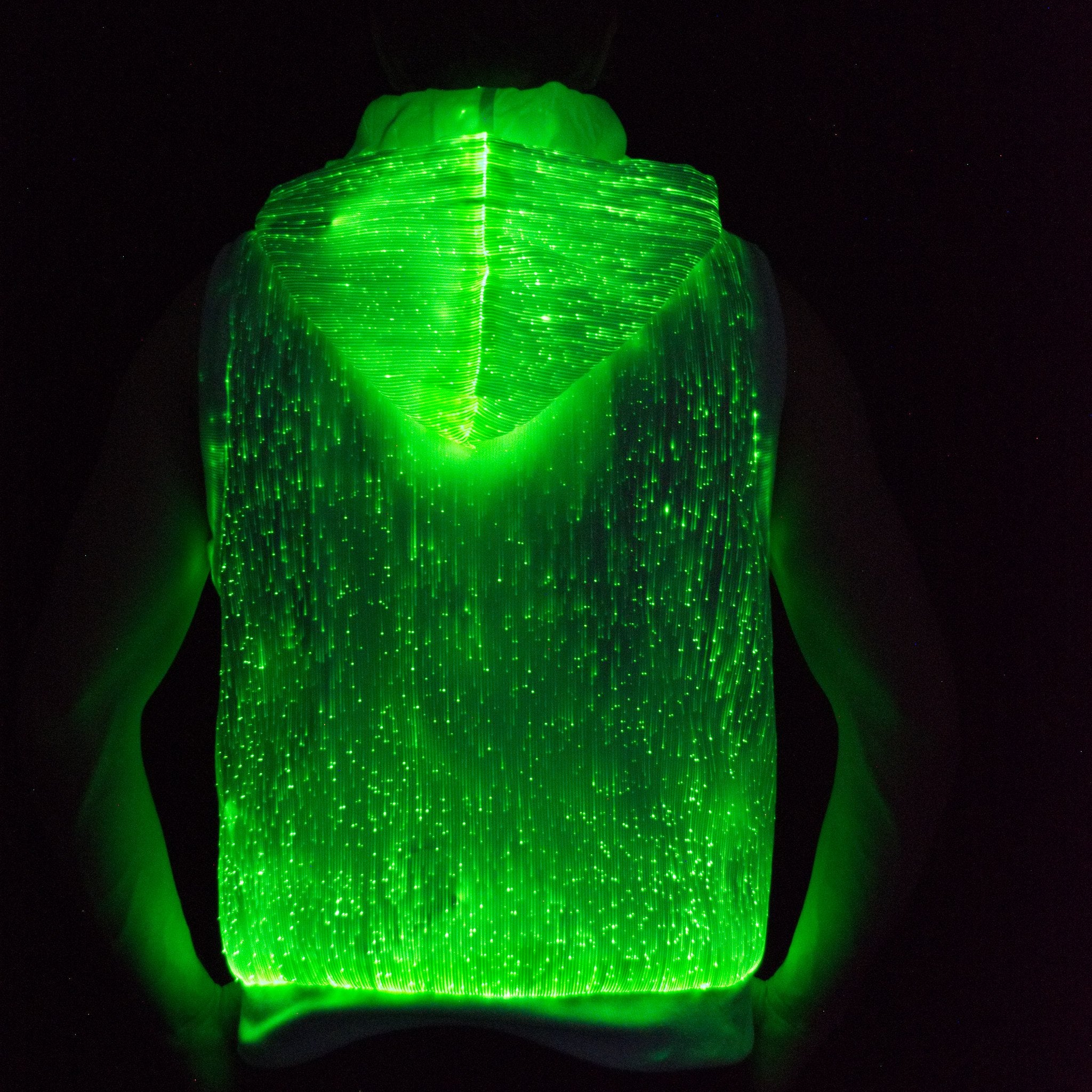 Fiber optic sleeveless hoodie clearance