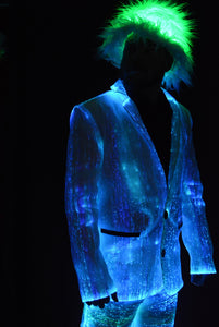 Fiber Optic Mens Suit lit Blue