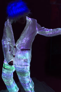 Fiber Optic Mens Suit lit White