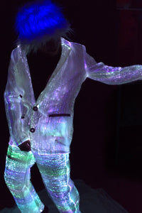Fiber Optic Mens Suit lit White