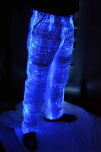 Fiber Optic Men's Suit Pants w Blue Lights On