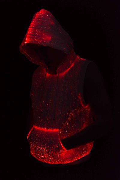 LED Light Up Fiber Optic Sleeveless Hoodie TrYptiX Fashion