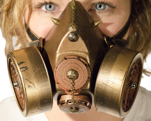 Steampunk Gas Mask Respirator with Dual Cartridges